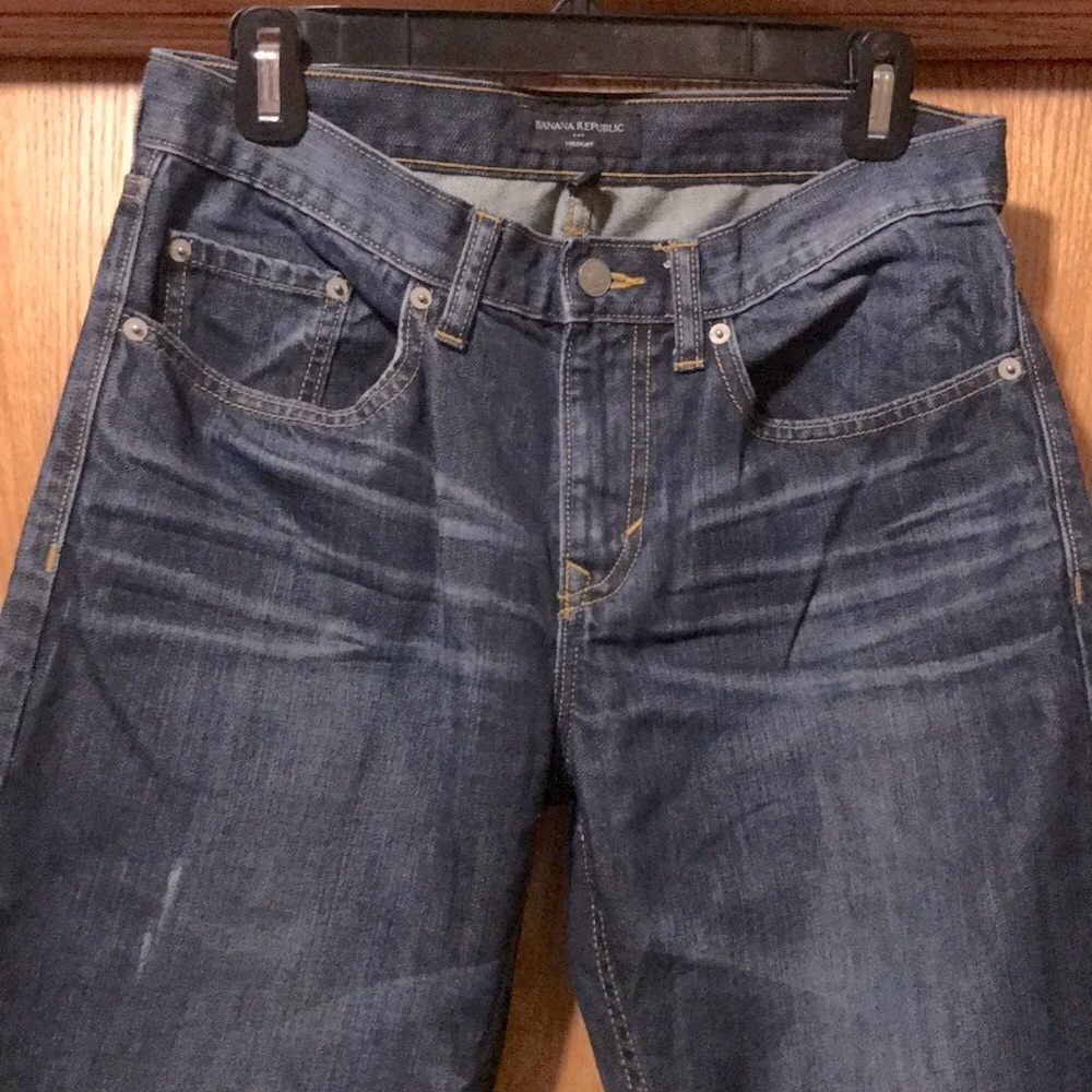 Banana Republic jeans men 30 x 30 Relaxed fit Soft Denim authentic med blue EUC - Picture 3 of 7